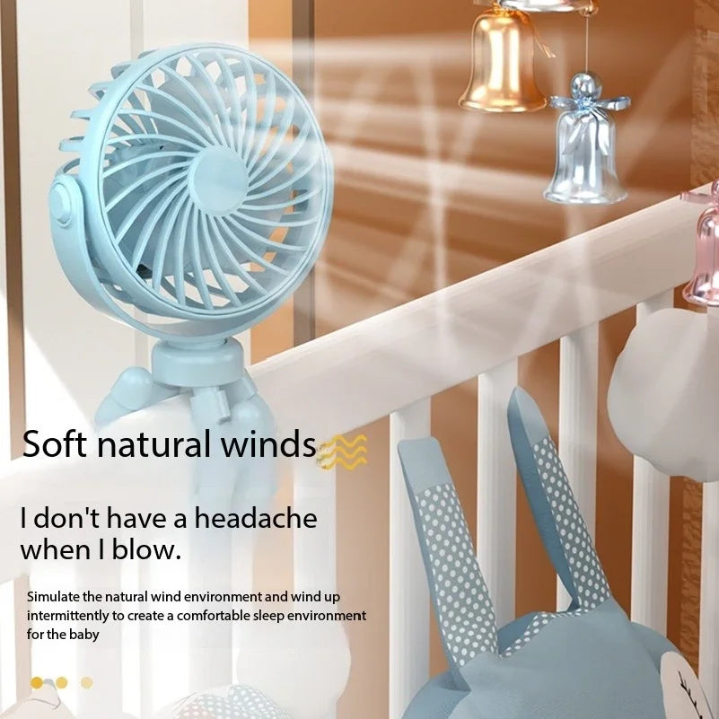 Ventilateur Octopus Flexible pour Poussette Bébé – Mini Ventilateur USB Rechargeable avec Veilleuse