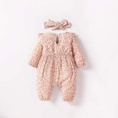 Combinaison Bébé Fille en Coton avec Nœud – Douce & Élégante