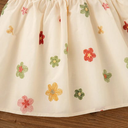 Robe Bébé Fille Fleurie d’Été + Petit Sac Offert (1–2 ans) – Coton/Polyester