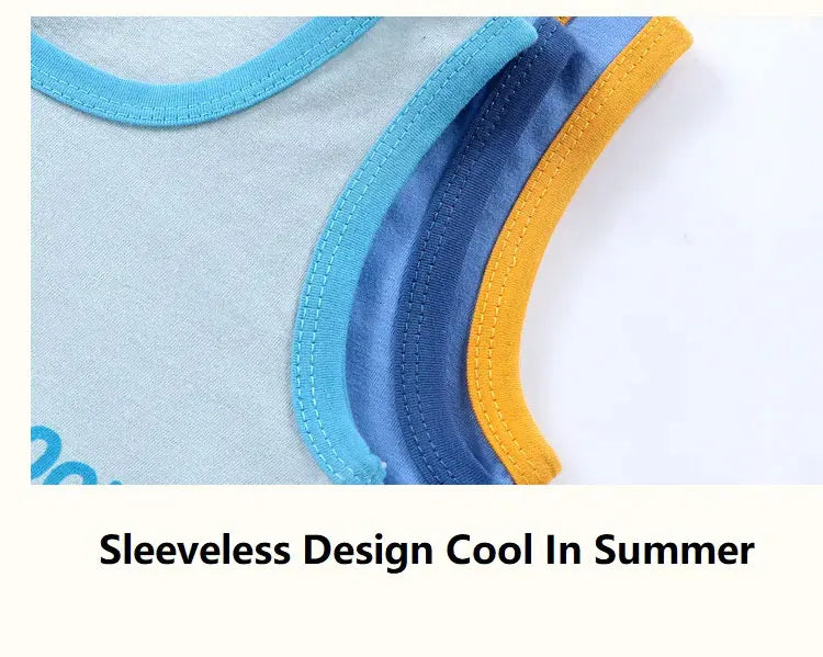 Ensemble d’été 2 pièces pour enfants – Débardeur et short en coton respirant, style décontracté unisexe