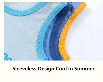 Ensemble d’été 2 pièces pour enfants – Débardeur et short en coton respirant, style décontracté unisexe