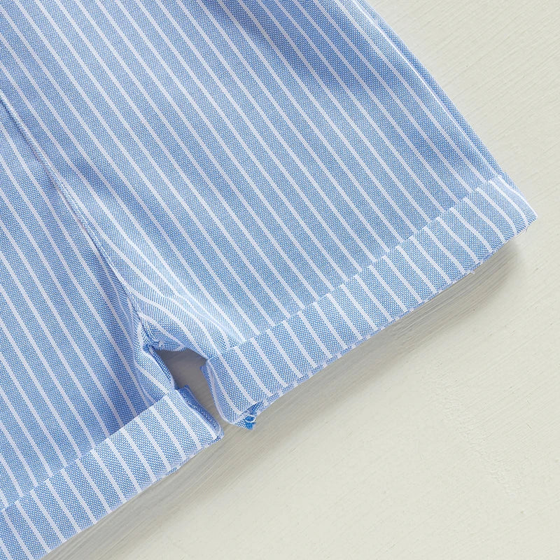 Barboteuse d'été pour bébés garçons et filles de 0 à 3 ans, salopette imprimée à rayures, salopette décontractée sans manches, boutons, short, tenues à la mode