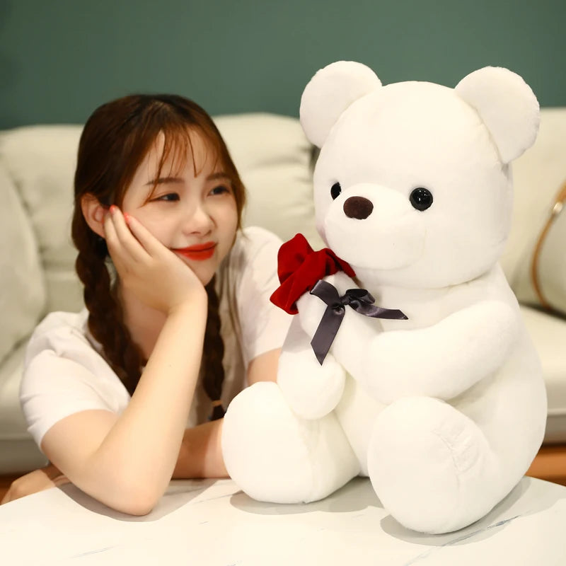 Cpoeof Ours en Peluche pour La Saint-Valentin, Peluche Ourson de 9,8 Pouces avec Rose, Petit Ourson Doux, Cadeau pour La Petite Amie Ou Le Petit Ami(White Cpoeof Ours en Peluche pour La Saint-Valentin, Peluche Ourson de 9,8 Pouces avec Rose, Petit Ourson Doux, Cadeau pour La Petite Amie Ou Le Petit Ami(White
