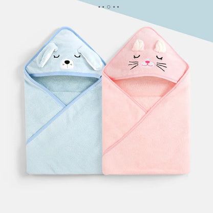 Serviettes de bain pour bébé, animaux de dessin animé, douces, à capuche, pour nouveau-né, couverture, peignoir pour tout-petits, lange d'emmaillotage chaud pour garçons et filles