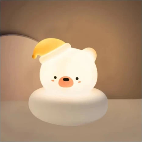 Veilleuse Animaux Bébé – Lampe de Nuit Douce (Canard, Ours, Lapin, Chat)