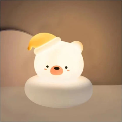 Veilleuse Animaux Bébé – Lampe de Nuit Douce (Canard, Ours, Lapin, Chat)