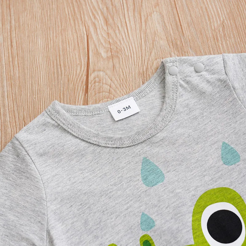 Combinaison Bébé Crocodile Mignon – Body Été en Coton Respirant