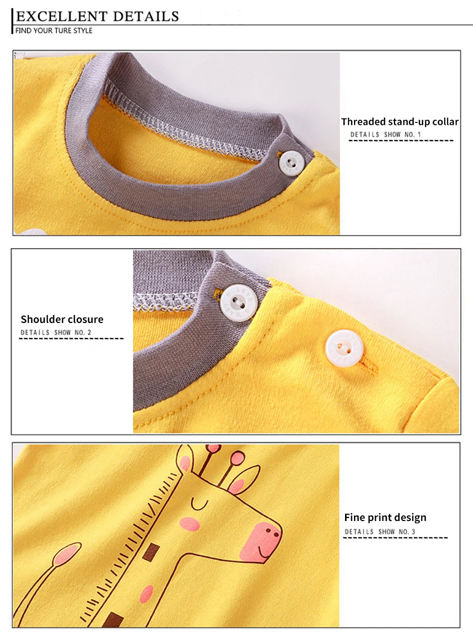 Ensemble pyjama bébé/enfant – Homewear doux – Motif cartoon – Confort quotidien