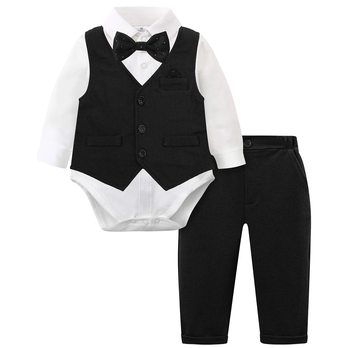 Ensemble cérémonie premium bébé garçon – Tenue habillée complète (noir)