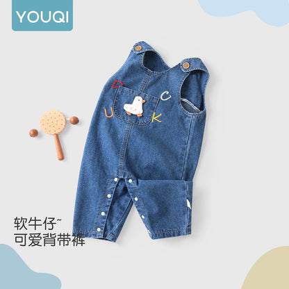 Salopette en jean bébé fille YOUQI – combinaison douce et confortable (0 à 4 ans)