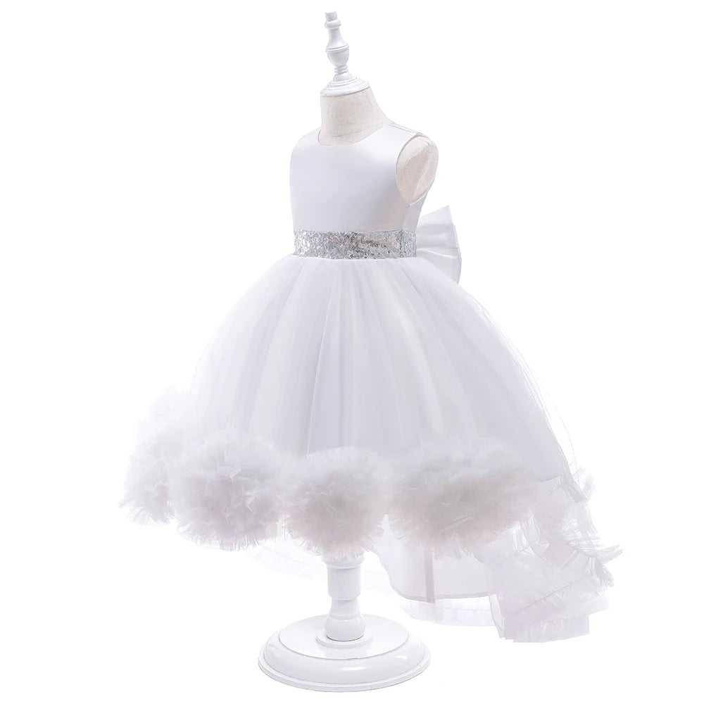 Robe Princesse Fille Traîne Tulle – Cérémonie, Mariage, Anniversaire & Noël (2–10 ans)