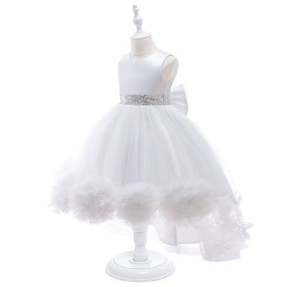 Robe Princesse Fille Traîne Tulle – Cérémonie, Mariage, Anniversaire & Noël (2–10 ans)