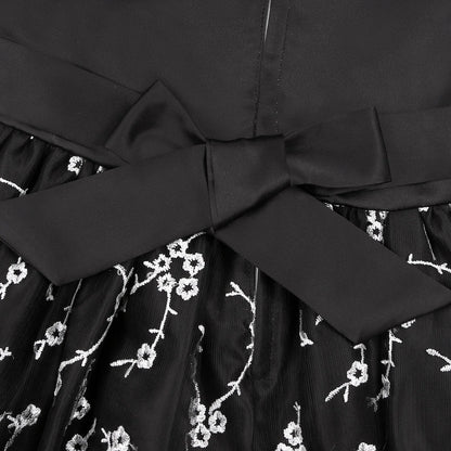 Robe Princesse Fille 2 Pièces (Robe + Veste) – Noir & Rose | Cérémonie, Anniversaire, Piano (5–14 ans)