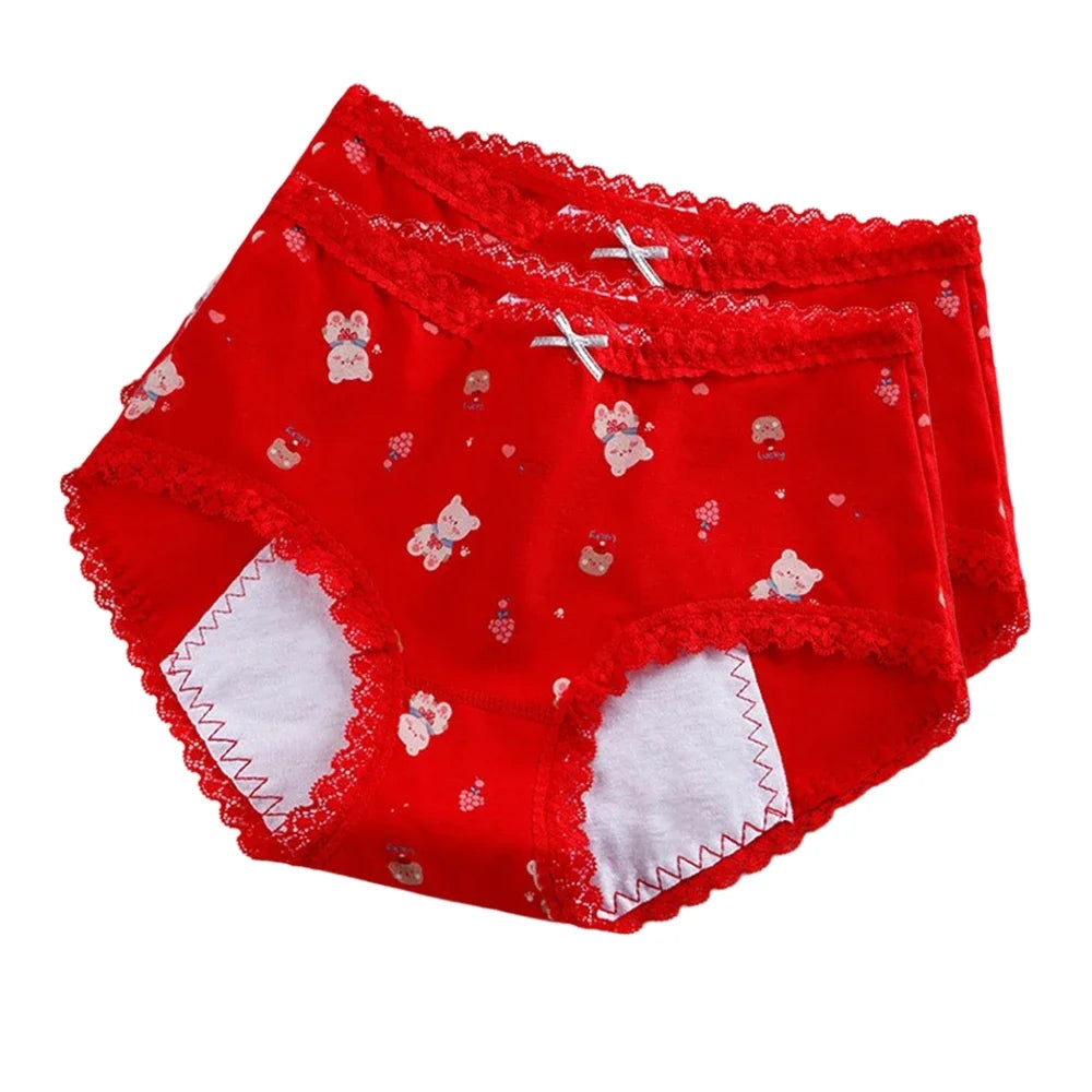 Slips courts en coton pour filles, pantalons physiologiques anti-fuite en dentelle, pour adolescents de 3 à 18 ans, nouvelle collection 2024