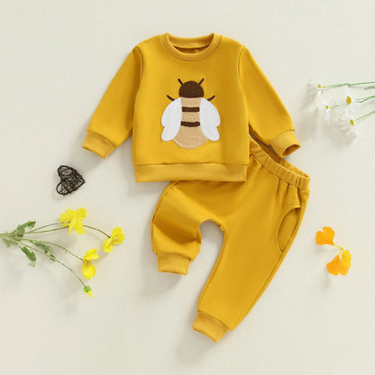 Ensemble Bébé Abeille 2 Pièces – Sweat à Manches Longues & Pantalon Confort