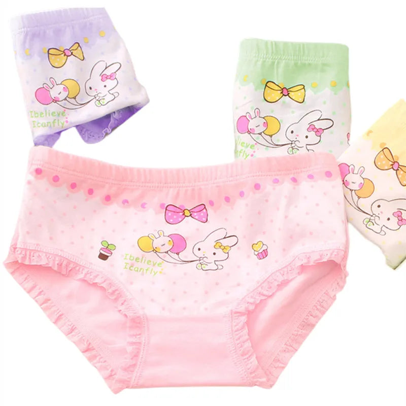 Lot de 4 Culottes Fille en Coton Doux – Confort Petit Trésor