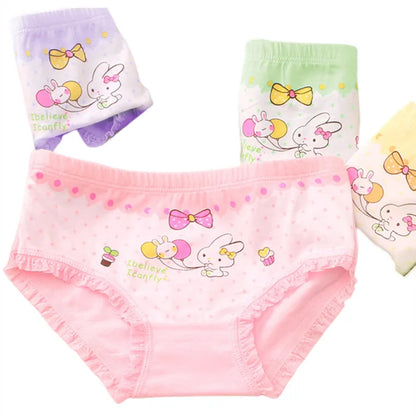 Lot de 4 Culottes Fille en Coton Doux – Confort Petit Trésor