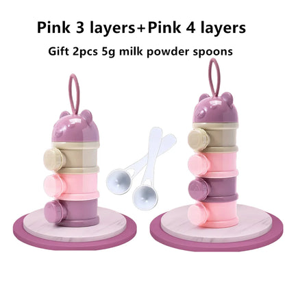 Boîte doseuse portable pour lait en poudre bébé – 3 ou 4 compartiments empilables, pratique pour sorties et voyages