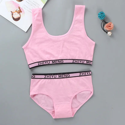 Ensemble Brassière & Culotte Fille en Coton – Doux, Confortable & Sans Fil