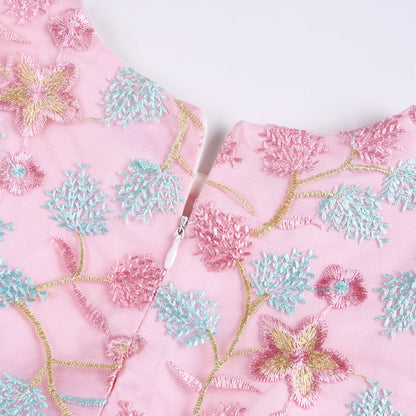 Robe Princesse Fille en Tulle Brodé – Cérémonie, Anniversaire, Mariage & Noël (2–10 ans)