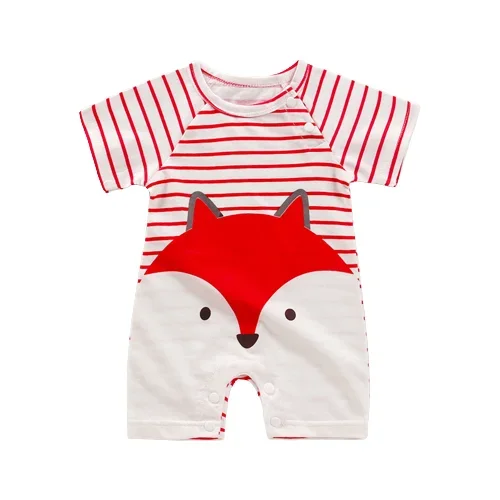 Vêtements pour nouveau-né garçon et fille, body en coton, barboteuse d'été à manches courtes, vêtements de nuit pour nourrissons et tout-petits