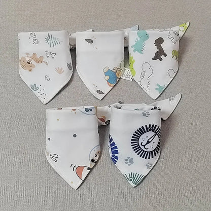 Lot de 5 Bavoirs Bandana en Coton pour Bébé – Bavoirs Absorbants et Doux