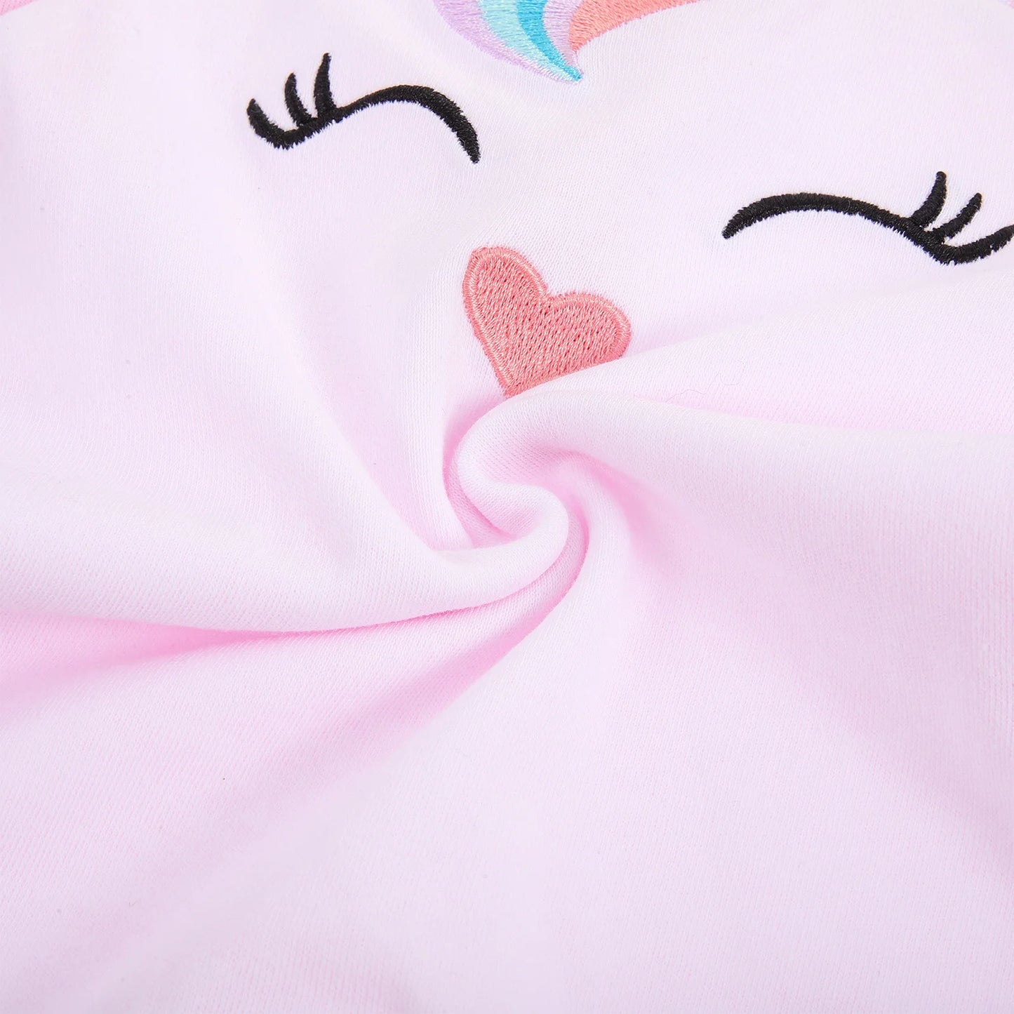 Pyjama licorne bébé fille en coton – Barboteuse à pieds manches longues