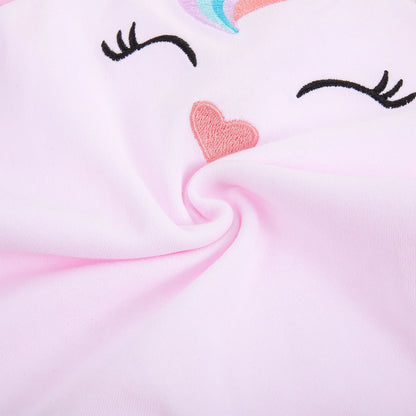 Pyjama licorne bébé fille en coton – Barboteuse à pieds manches longues