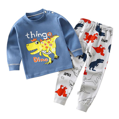 Ensemble de pyjamas en coton pour enfants, vêtements de nuit pour garçons et filles, vêtements de nuit pour enfants, vêtements de maison, vêtements de détente de dessin animé, automne et hiver