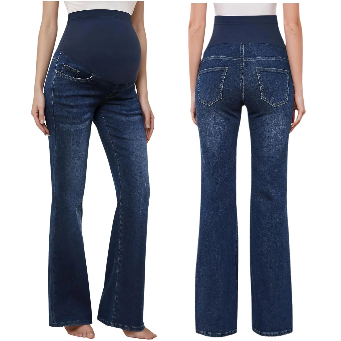 Jean Maternité Confort Absolu – Taille Haute avec Soutien Évolutif