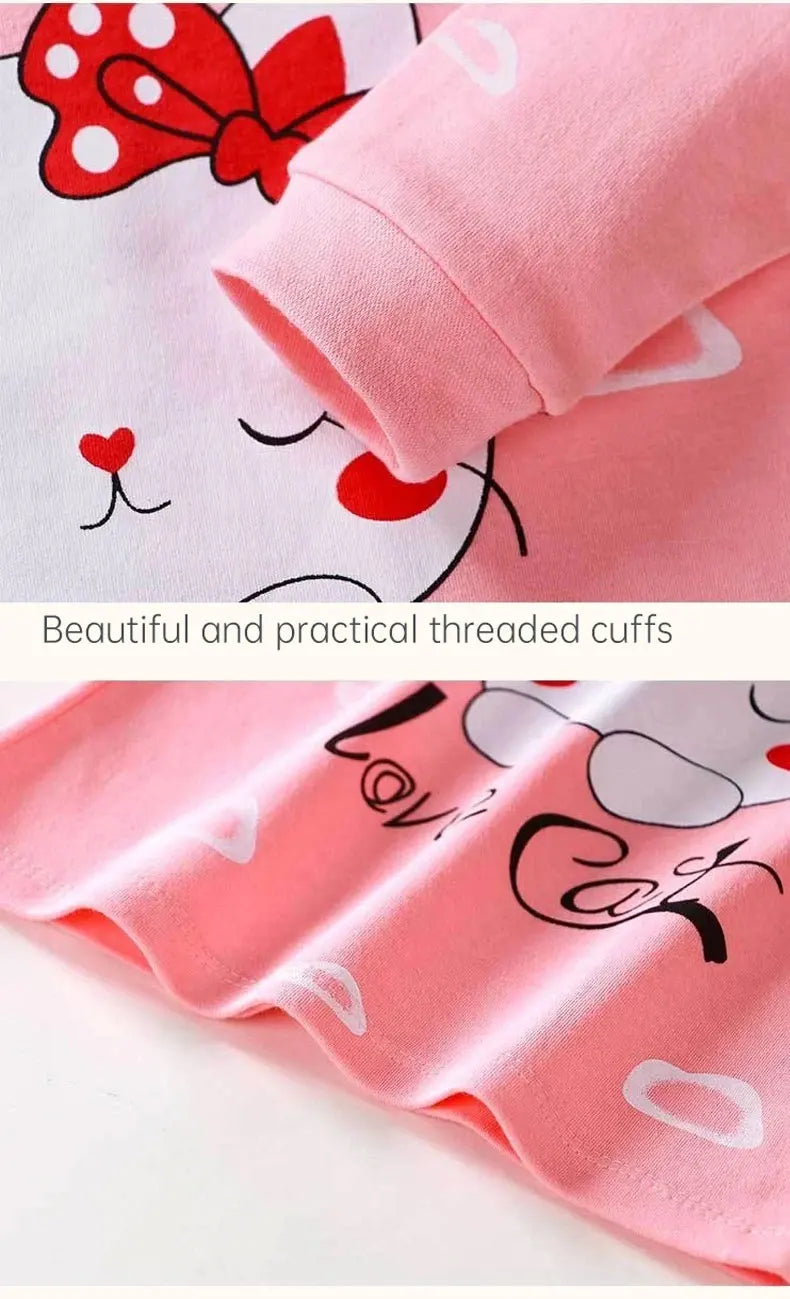 Pyjama Enfant Coton 2 Pièces – Haut Manches Longues + Pantalon (Unisexe, 4–6 ans)