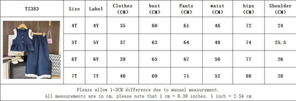 Ensemble Fille 2 Pièces Bleu – Haut Sans Manches & Pantalon Large (4–6 ans)