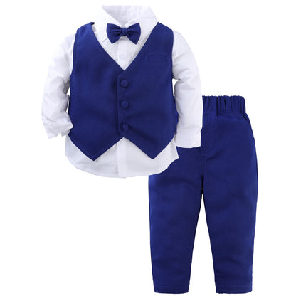 Ensemble de costumes pour bébés garçons, Blazer pour tout-petits, costumes de mariage pour nourrissons, tenue de baptême, smoking, ensembles de vêtements formels de noël pour enfants