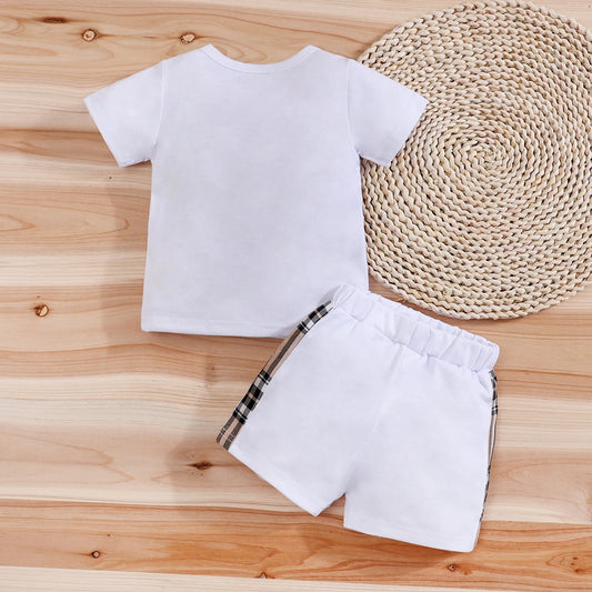 Ensemble bébé 2 pièces – T-shirt à manches courtes + short, tenue d’été garçon