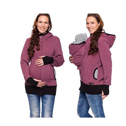 Veste kangourou de maternité – Sweat à capuche pour grossesse et portage bébé