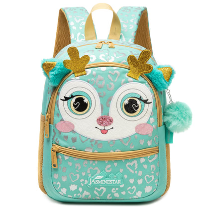 Sac à dos Animal mignon de 13 pouces, 1 pièce, Sports de plein air pour petite fille avec petit pendentif