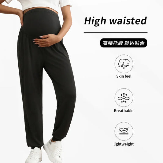 Pantalon de maternité confortable – Taille ajustable et soutien du ventre pour future maman