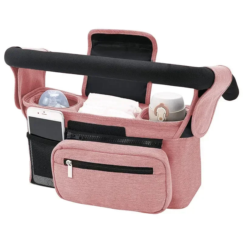 Sac Organisateur de Poussette Bébé – Grande Capacité avec Porte-Biberon et Poches Multifonctions