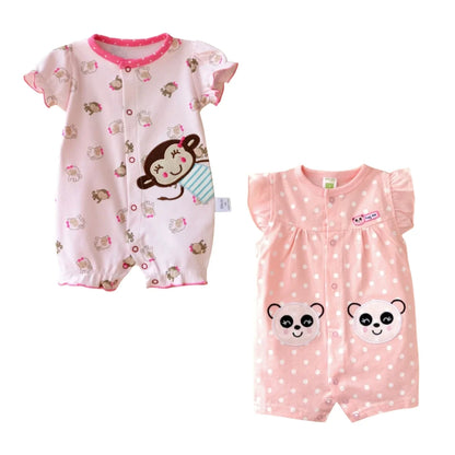 Barboteuse d'été en coton à manches courtes pour bébés filles, salopette pour tout-petits, grenouillères pour petites filles, vêtements pour bébés de 0 à 12 mois, 2024