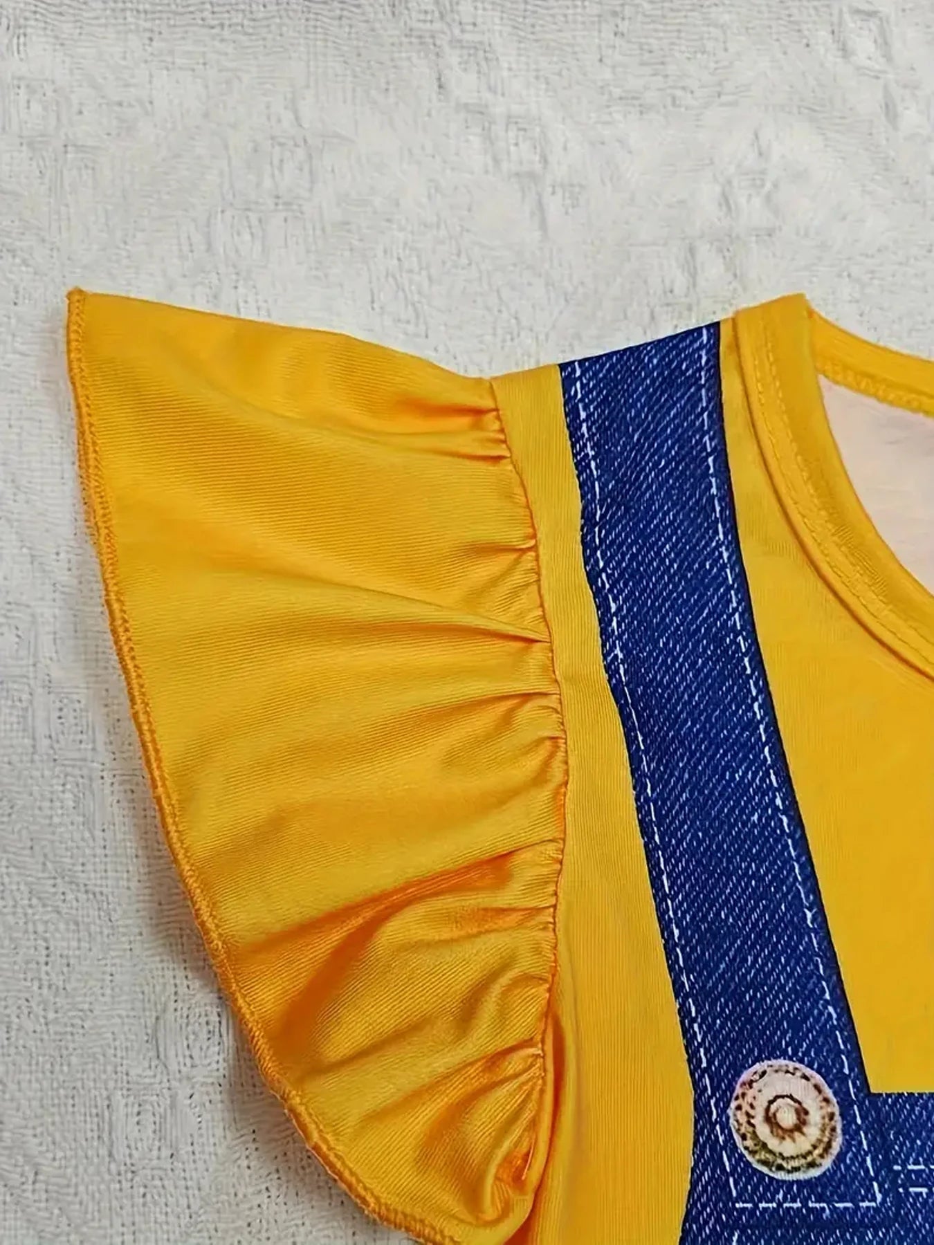 Robe Salopette Petite Abeille – Jaune & Denim (Fille)