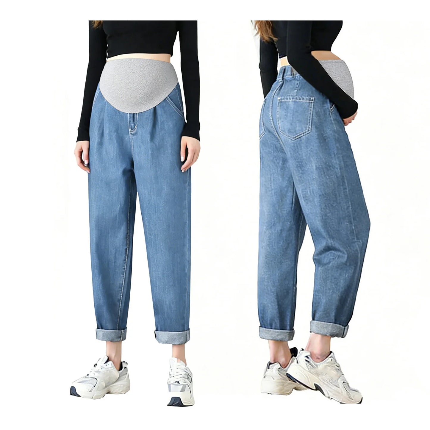 Jean Maternité Confort Absolu – Taille Haute avec Soutien Évolutif