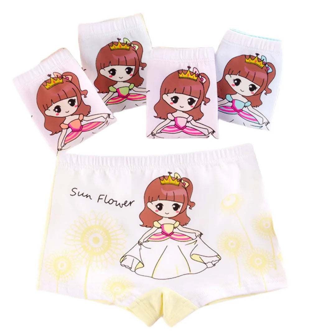 Lot de 4 Culottes Fille en Coton Doux – Confort Petit Trésor