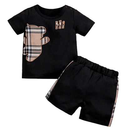 Ensemble bébé 2 pièces – T-shirt à manches courtes + short, tenue d’été garçon