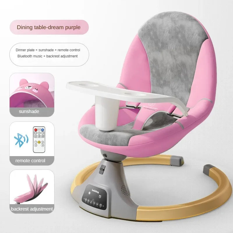 Chaise à bascule électrique apaisante pour bébé – Berceau multifonctionnel 0-36 mois | Les Petits Trésors Boutique