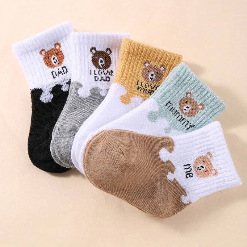 Lot de 5 paires chaussettes bébé cheville – Douces & extensibles – Nouveau-né à tout-petit