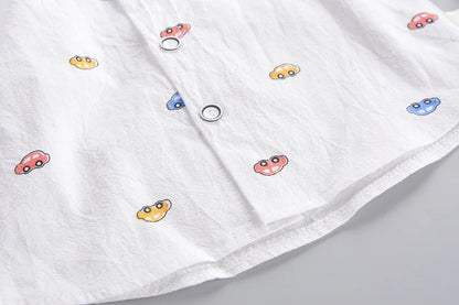 Ensemble Enfant Chic 2 Pièces – Chemise à Col + Pantalon (Unisexe, 4–6 ans)