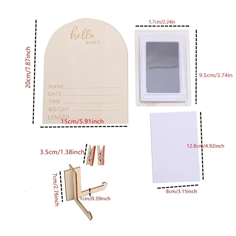 Cadre photo échographie en bois – Double face | Annonce de grossesse & souvenir bébé