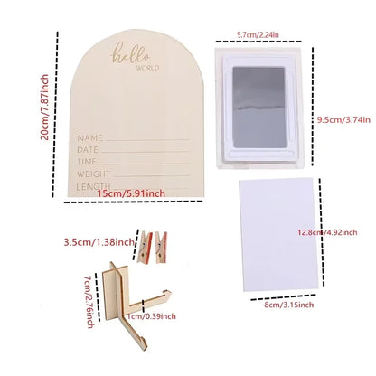 Cadre photo échographie en bois – Double face | Annonce de grossesse & souvenir bébé