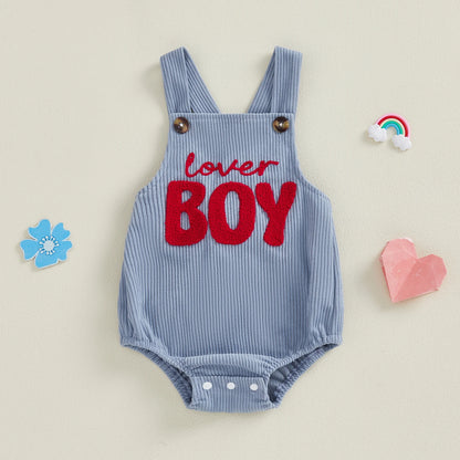 Barboteuse Bébé Garçon Saint-Valentin – “Love Boy” Sans Manches