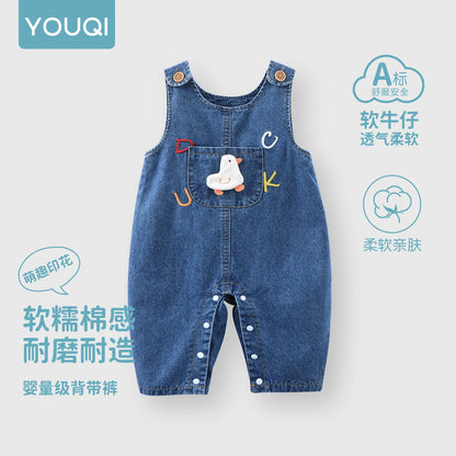 Salopette en jean bébé fille YOUQI – combinaison douce et confortable (0 à 4 ans)